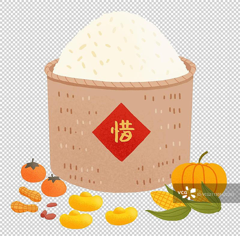 年俗正月初八谷日扁平风格图片素材
