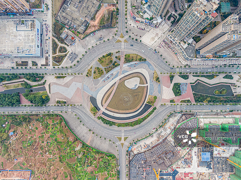航拍眉山市仁寿县中央水体公园图片素材