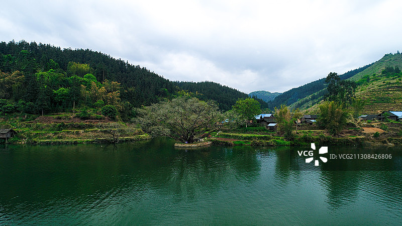 从江县境内，珠江上游的都柳江畔图片素材