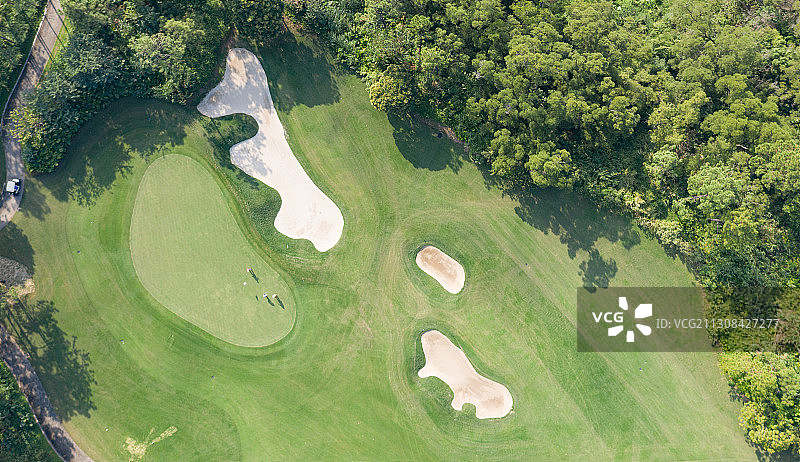 中山温泉高尔夫球场果岭航拍图片素材