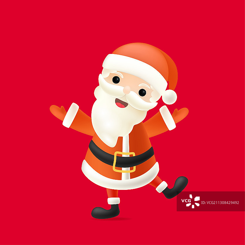 圣诞节的开心圣诞老人卡通矢量插画图片素材