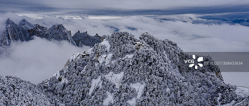 华山雪景图片素材
