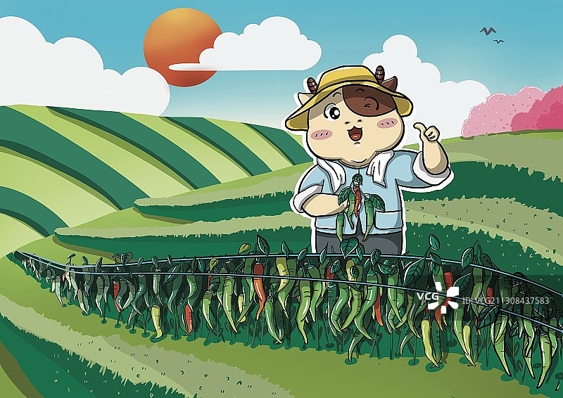 牛年相关插画图片素材