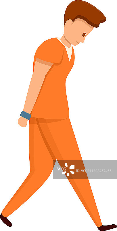 卡通风格的悲伤囚犯图标图片素材