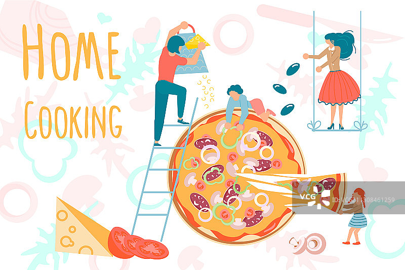 小人物居家烹饪图片素材