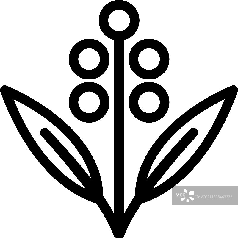 桉树花植物图标轮廓图片素材