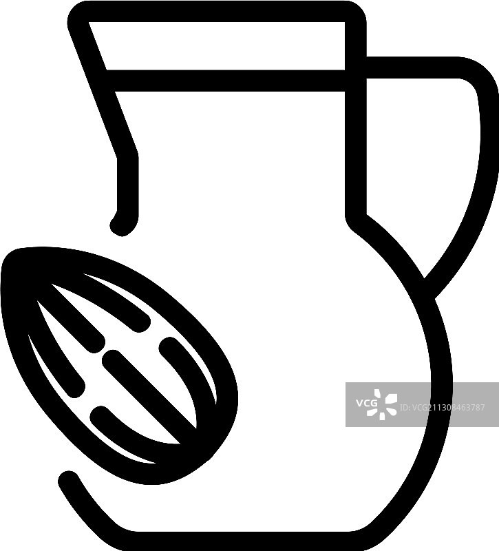 杏仁饮料瓶图标轮廓图片素材