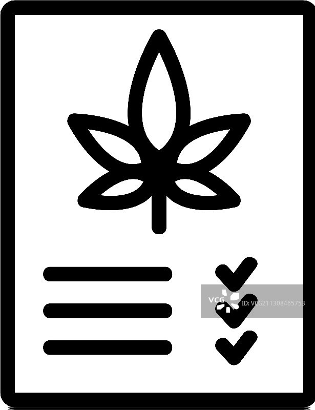 用于吸食大麻的医药处方单图标图片素材