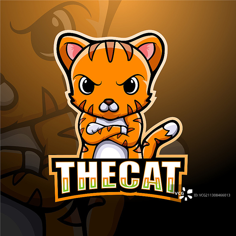 猫吉祥物电竞logo设计图片素材