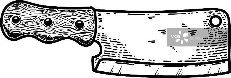 雕刻风格的切肉刀设计元素图片素材