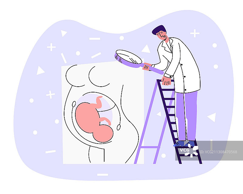 医生检查孕妇的肚子图片素材