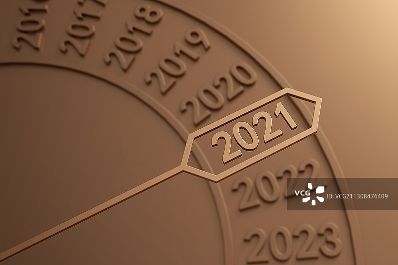 2021新年创意时钟特写图片素材