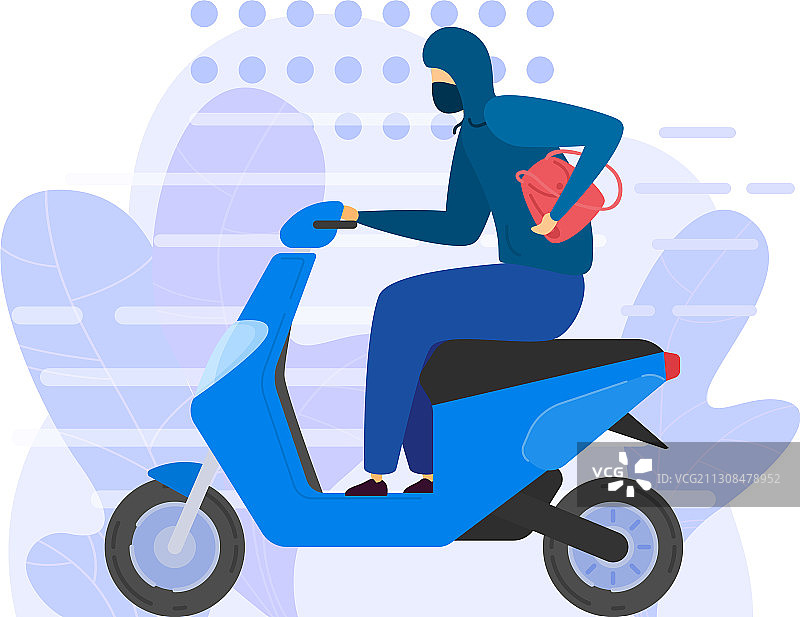 戴黑色面罩的街头小偷图片素材