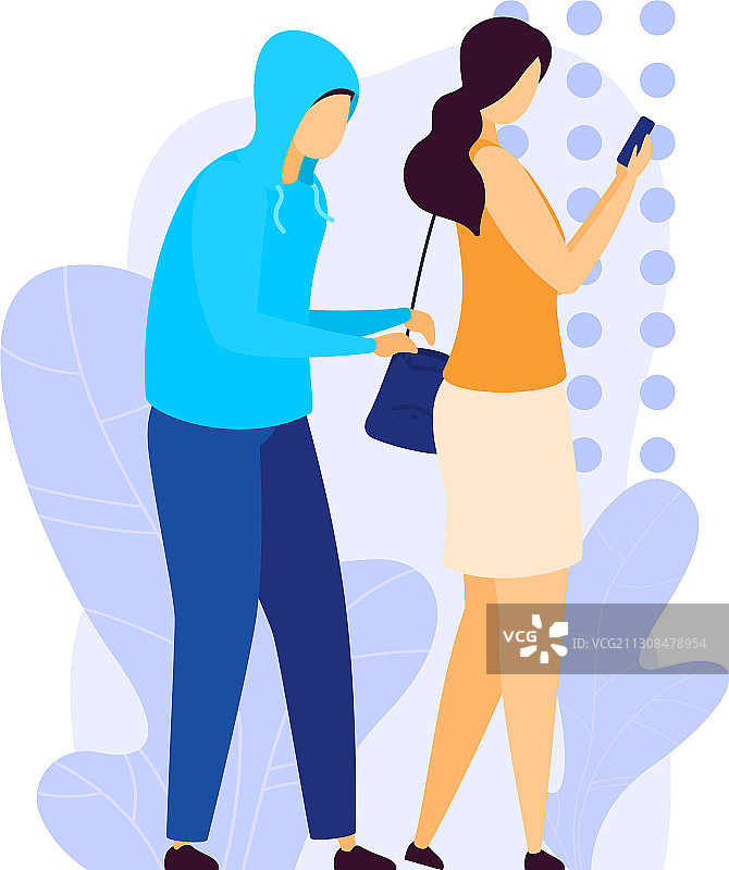 街头抢劫犯扒手从女人那里偷钱图片素材