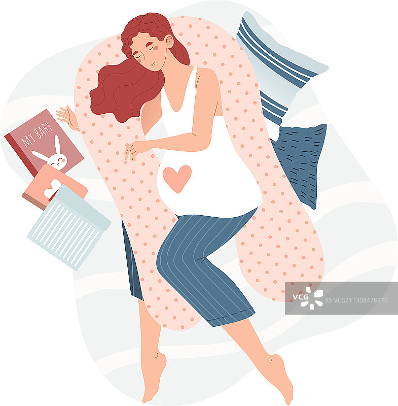 孕晚期女人舒适休息图片素材