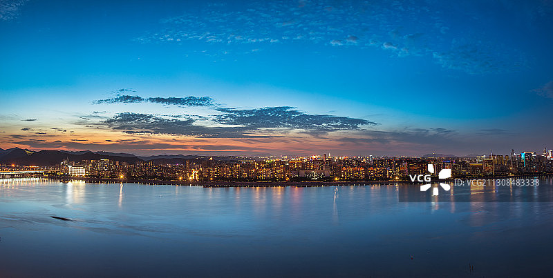 杭州城市夜景全景图图片素材