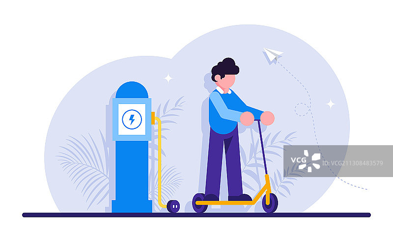 电动滑板车骑行概念图片素材