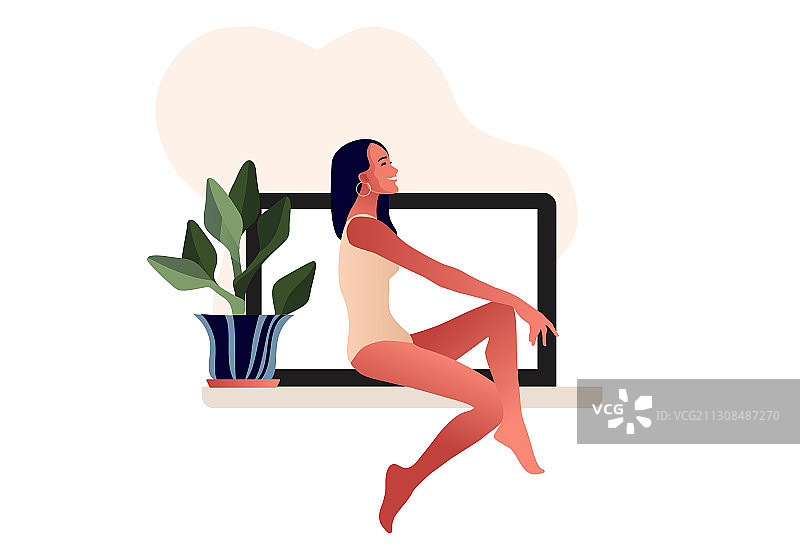 身穿泳衣的漂亮女人，女性健康图片素材