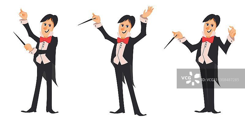 不同姿势的乐队指挥图片素材