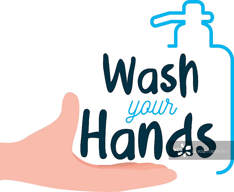 洗手标语设计与肥皂瓶图片素材