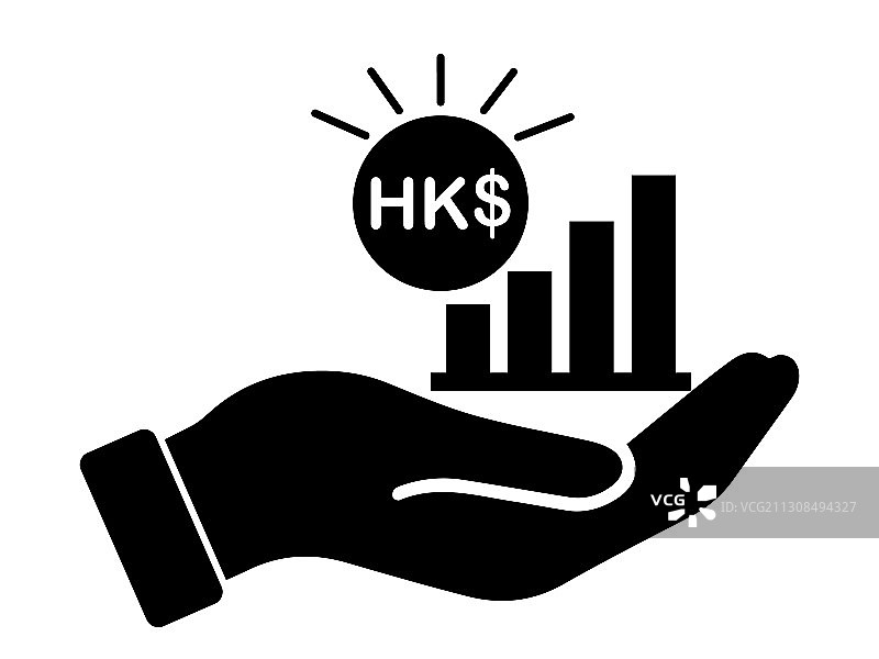 港币增长柱状图图片素材