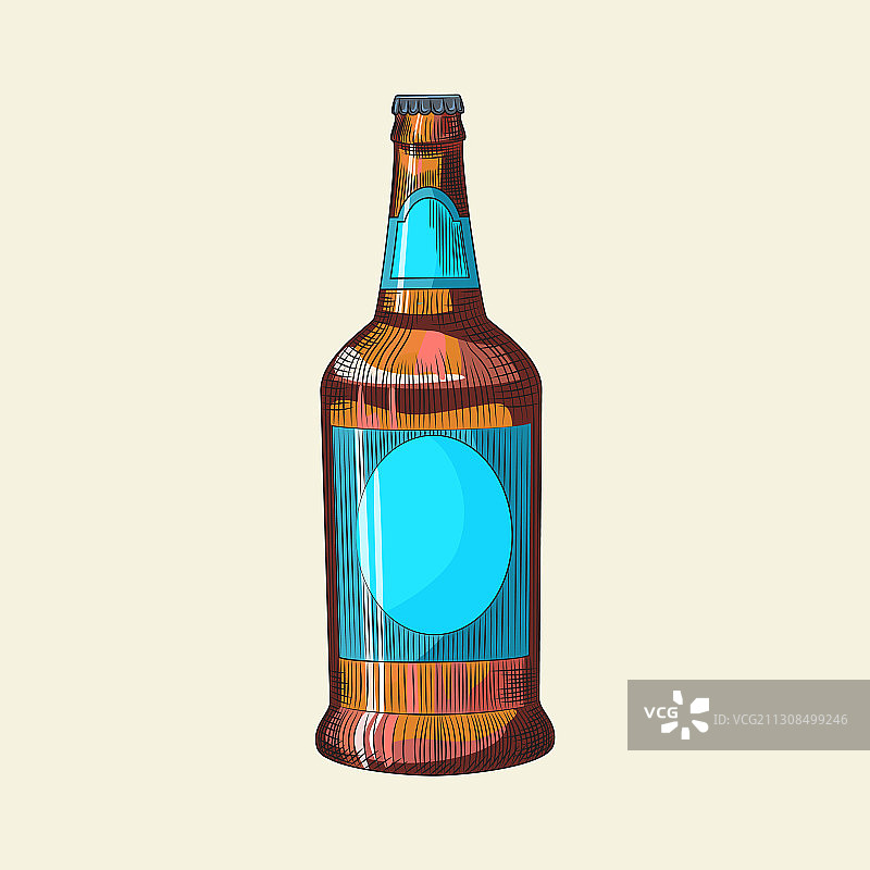 手绘啤酒瓶图片素材