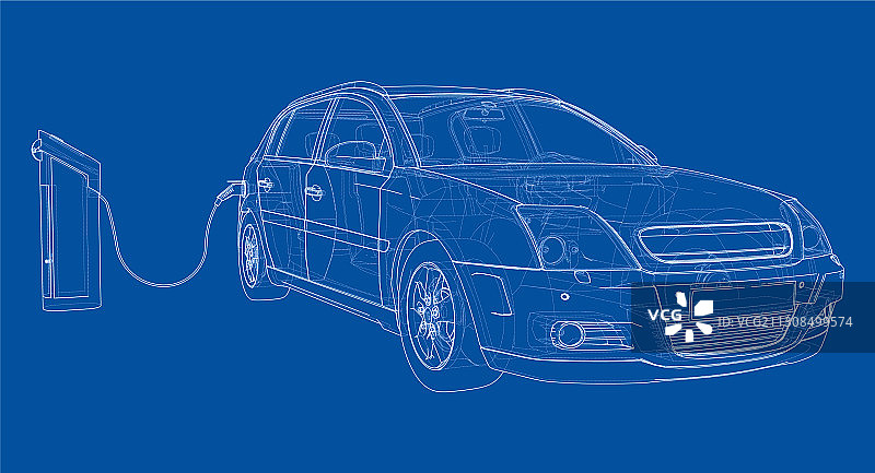 电动汽车充电站草图图片素材