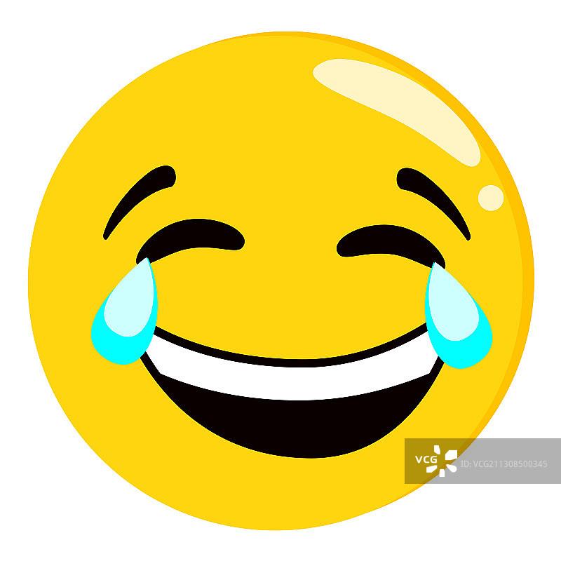 黄色哭笑表情符号图片素材