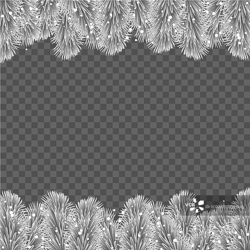 白色松枝圣诞节边框图片素材