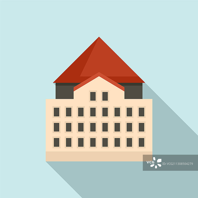 里加老城建筑图标扁平风格图片素材