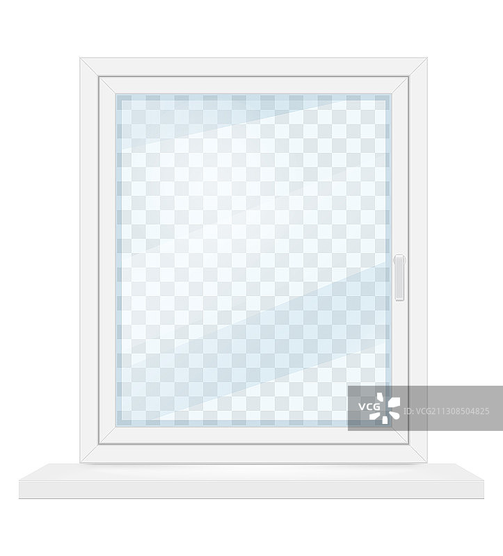 带窗台的白色透明塑料窗户图片素材