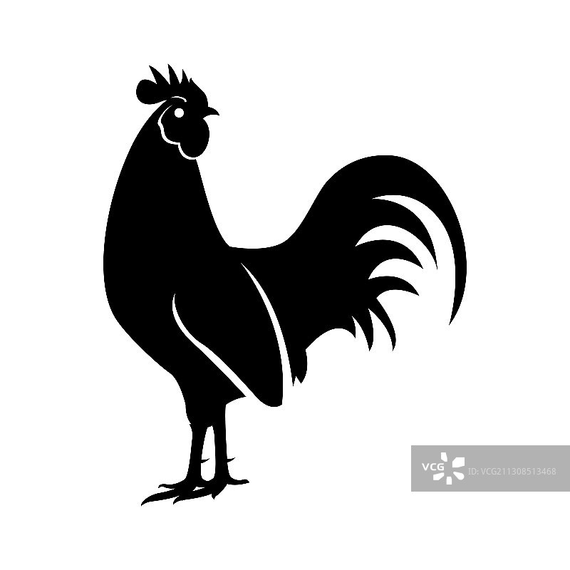 适合农场的公鸡轮廓剪影图片素材