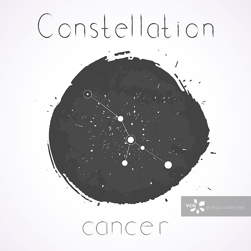 水墨风巨蟹座星群图片素材