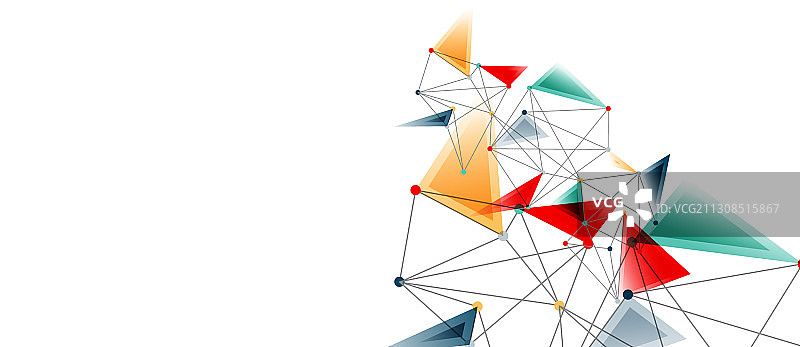 线点连接三角技术图片素材