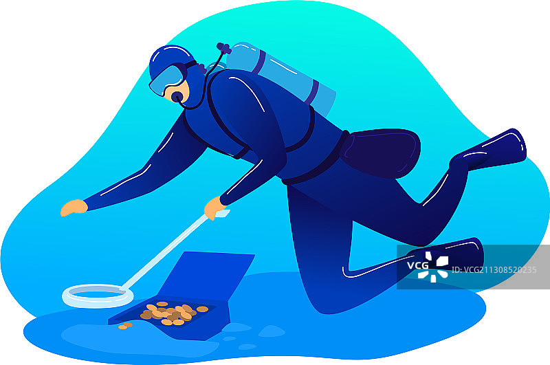 男性角色潜水员职业研究图片素材