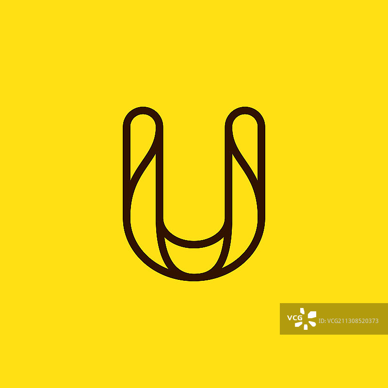 现代线条字母组合U标志图片素材