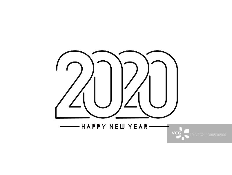 2020新年快乐文字设计图案图片素材