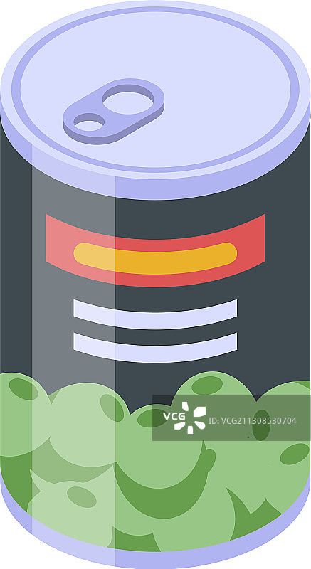 西班牙橄榄罐头图标2.5D风格图片素材