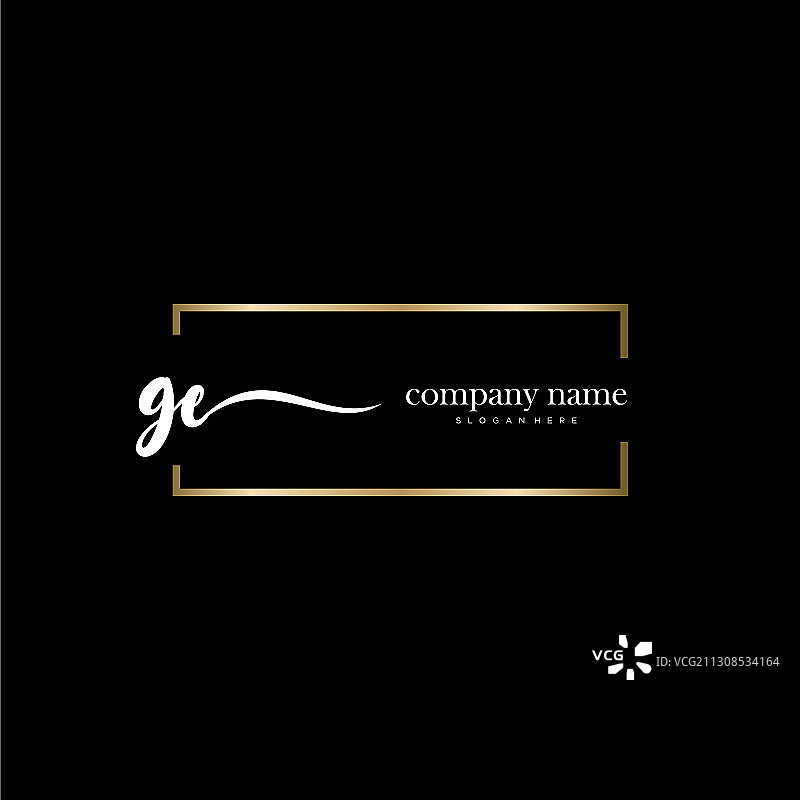 手绘GE首字母logo图片素材