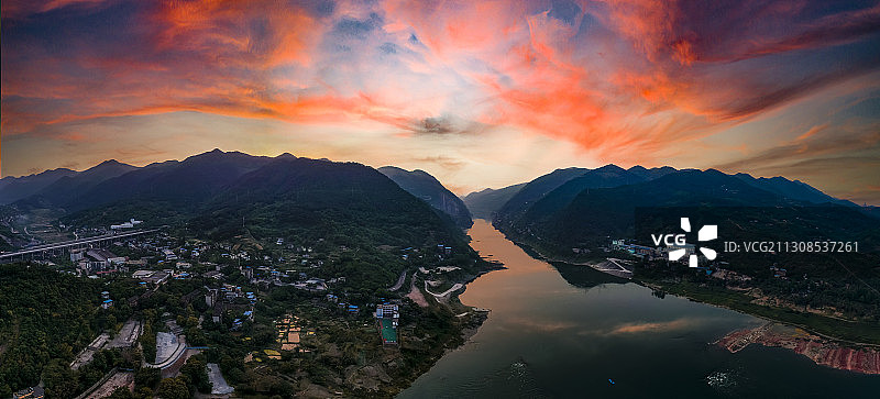 嘉陵江夕照图片素材