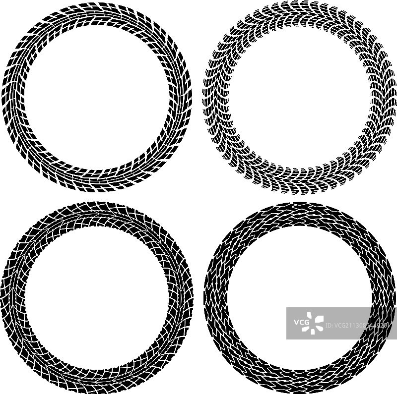 圆形轮胎痕迹集合图片素材