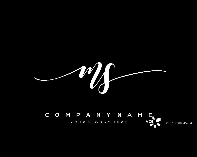 手绘MS首字母logo图片素材