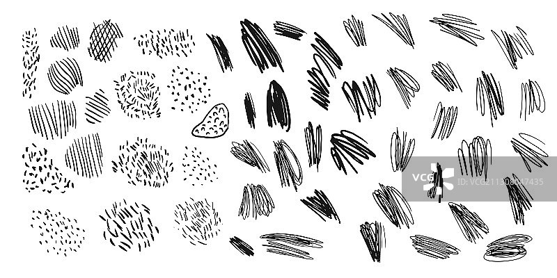 一套黑色笔触涂鸦图片素材