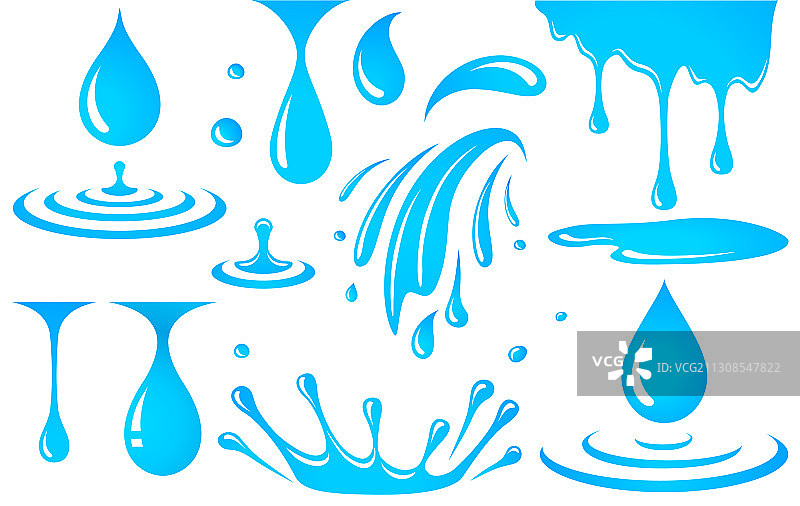 水元素水滴飞溅图案图片素材