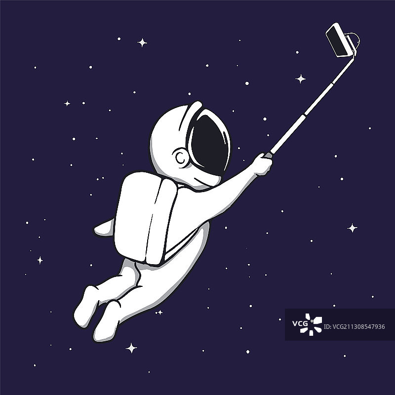 宇航员在太空自拍图片素材