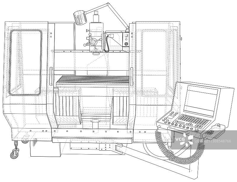 线框铣床的层图片素材