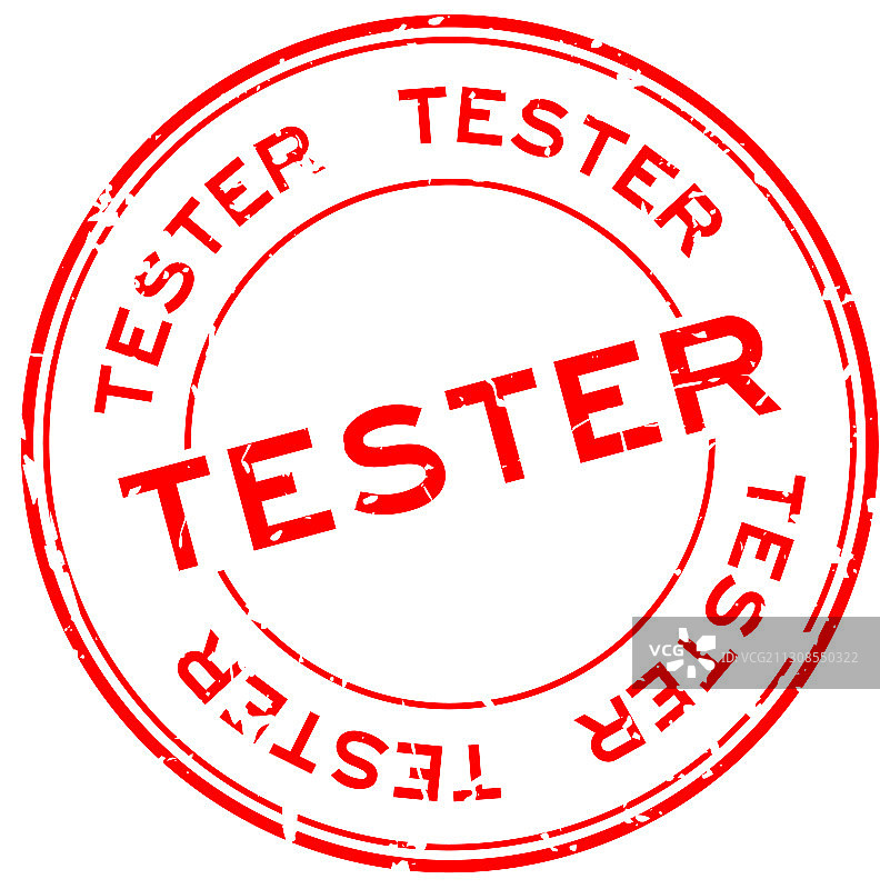 红色测试词圆形橡胶印章图片素材