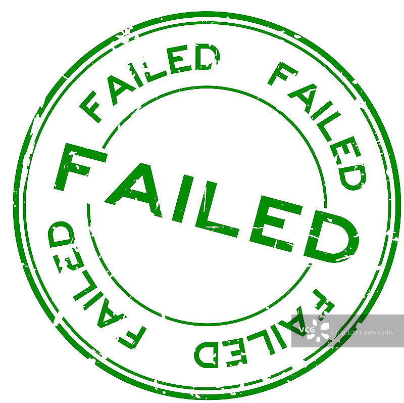 做旧绿色失败字样圆形橡胶印章图片素材