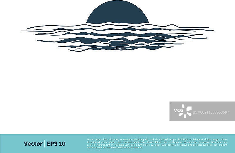 海上日落图标Logo模板设计图片素材