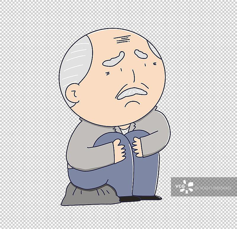 元素：悲伤的老年人图片素材